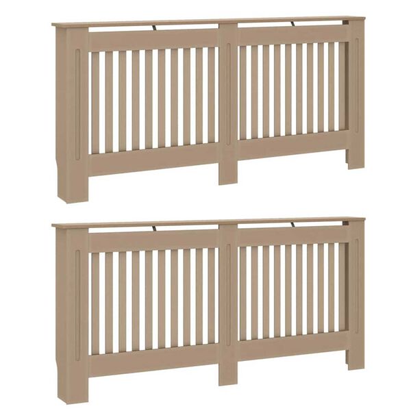 vidaXL Radiator Deksel 2 pcs Brun 172 x 19 x 81,5 cm Konstruert tre