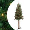 vidaXL Slim juletre med 300 LED grønn 180 cm PVC og Massivt Furu tre
