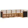 vidaXL Seksjonssofa Sett 4 pcs Naturlig Solid akasietre