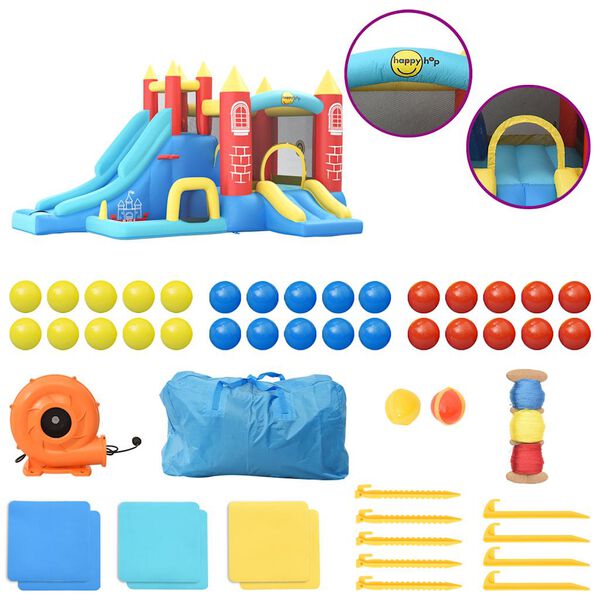 Happy Hop Hoppeslott med sklie 400x284x213 cm