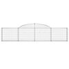 vidaXL Gabionkurver buede 13 stk 300x30x60/80 cm galvanisert jern