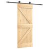 vidaXL Skyved&oslash;r Naturlig og svart 85 x 210 cm Massiv Furu Tre