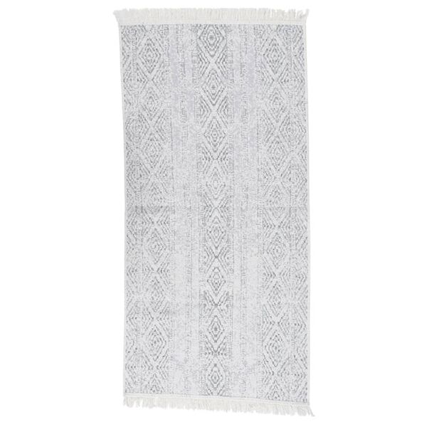 vidaXL Teppe lysegr&aring; 100x200 cm bomull