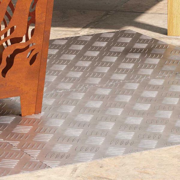 vidaXL Trinn Rektangul&aelig;r 4 pcs s&oslash;lv 80 x 50 cm Aluminium