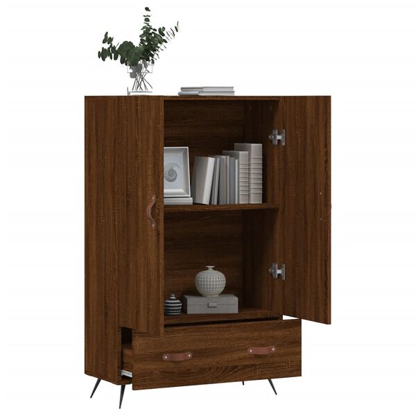 vidaXL Highboard brun eik 69,5x31x115 cm konstruert tre