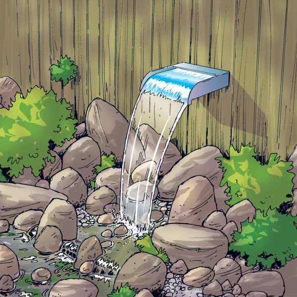 Ubbink Vannfall Nevada 30 cm rustfritt st&aring;l kaskade