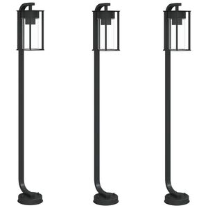 vidaXL Utend&oslash;rs gulvlamper 3 stk svart 100 cm rustfritt st&aring;l
