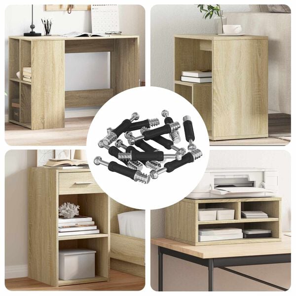 vidaXL Kam-lock skrue 12 pcs S&oslash;lv og svart M6 x 40 mm Metall