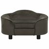 vidaXL Hundesofa mørkegrå 67x47x36 cm plysj