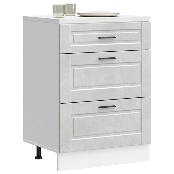 vidaXL Kj&oslash;kken underskap Porto betonggr&aring; konstruert tre