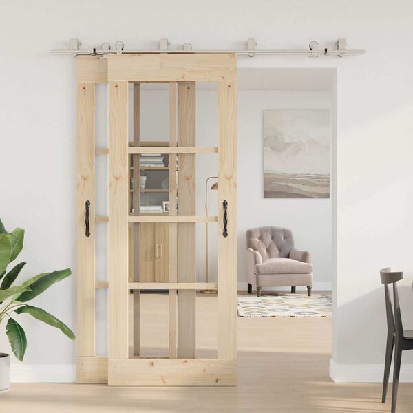 vidaXL Utstyrssett for skyvedør 200 cm rustfritt stål sølv