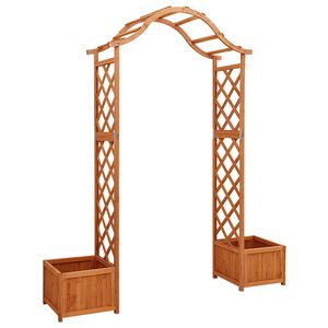 vidaXL Hagepergola med blomsterkasse heltre gran