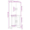 vidaXL Highboard sonoma eik 69,5x34x180 cm konstruert tre