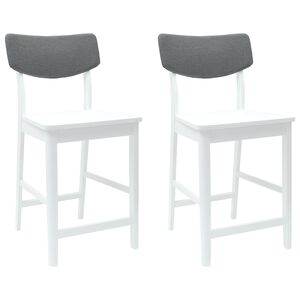 vidaXL Spisestoler 2 stk. Solid Gummitre Hvit 48 x 49 x 95 cm