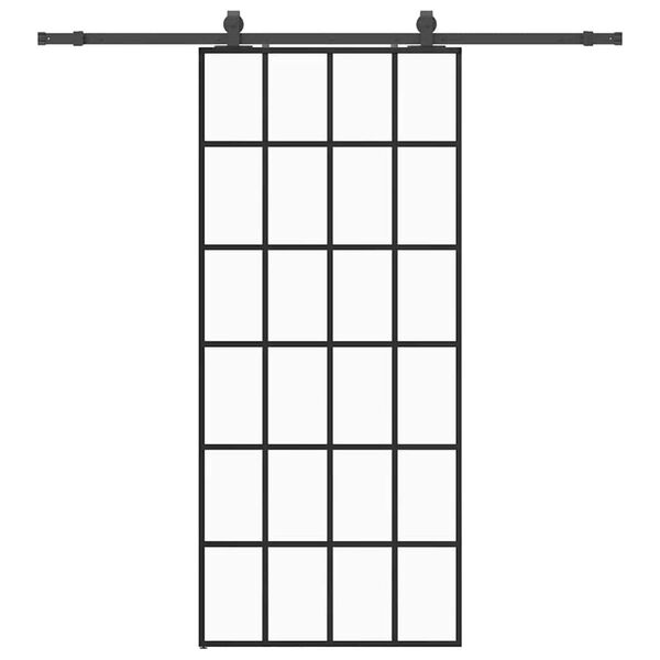 vidaXL Skyved&oslash;r med monteringssett svart 90x205 cm ESG-glass