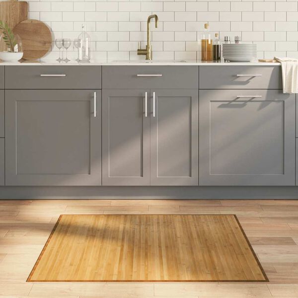 vidaXL Teppe rektangul&aelig;r naturell 80x100 cm bambus