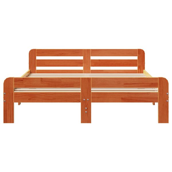 vidaXL Sengeramme uten madrass brun 150x200 cm heltre furu