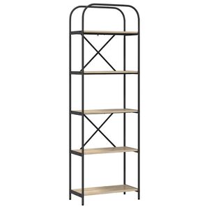 vidaXL Bokhylle 5 niv&aring;er 60 x 30 x 183 cm Konstruert tre Sonoma eik