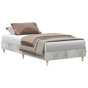 vidaXL Sengestamme Betonggr&aring; 203 x 93 x 25 cm Konstruert tre