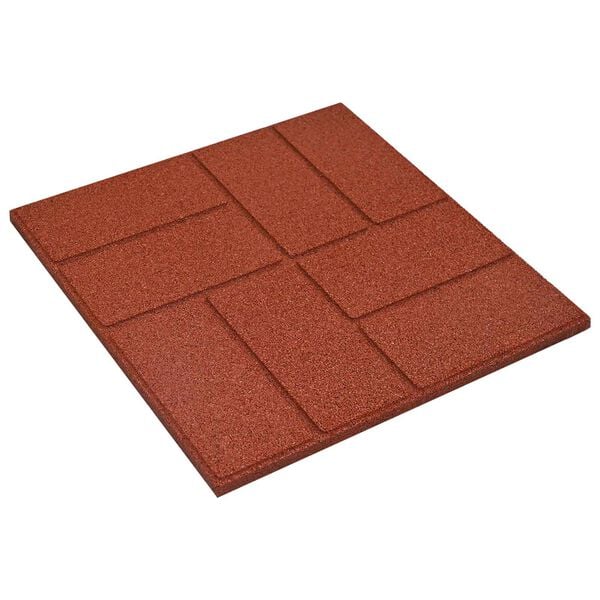 vidaXL Stepping Stone 6 pcs R&oslash;d 40,5 x 40,5 x 2 cm Gummi