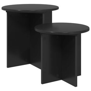 vidaXL Sidebordssett 2 stk. Svart eik &Oslash; 45 x 45 cm Konstruert tre