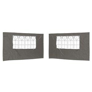 vidaXL Party Telt Sidevegg 2 pcs 400 x 195 cm Antrasitt PE og st&aring;l