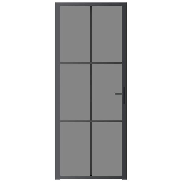 vidaXL Innerd&oslash;r 83x201,5 cm svart ESG glass og aluminium