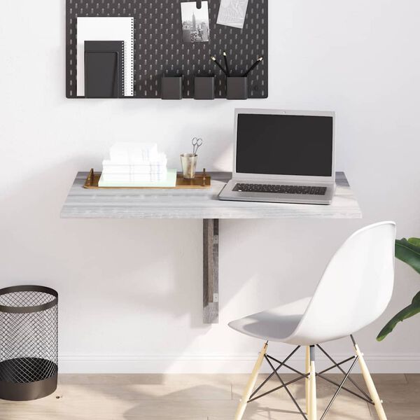 vidaXL Sammenleggbart veggbord grå sonoma 100x60x56 cm konstruert tre