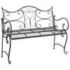 vidaXL Hagebenk 2-Antall seter 114 x 56,5 x 90 cm St&aring;l S&oslash;lvgr&aring;