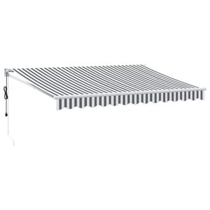 vidaXL Uttrekkbar markise antrasitt og hvit 3,5x2,5 m stoff aluminium