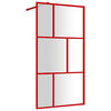 vidaXL Dusjvegg med klart ESG-glass r&oslash;d 115x195 cm