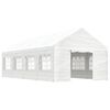 vidaXL Paviljong med tak hvit 8,92x4,08x3,22 m polyetylen
