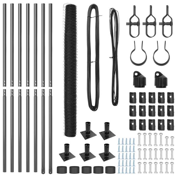 vidaXL Gjerdep&aring;le Gr&aring; 10 x 1,5 m (36 mm mesh) St&aring;l og PVC