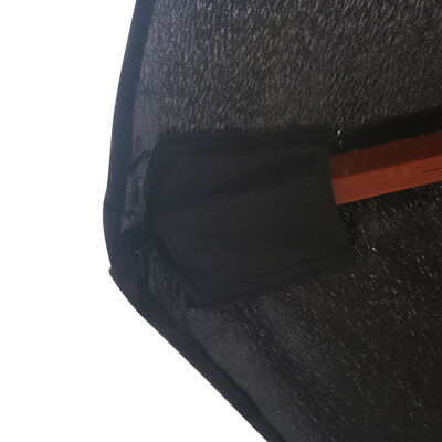 vidaXL Parasoll med trestang 350 cm svart