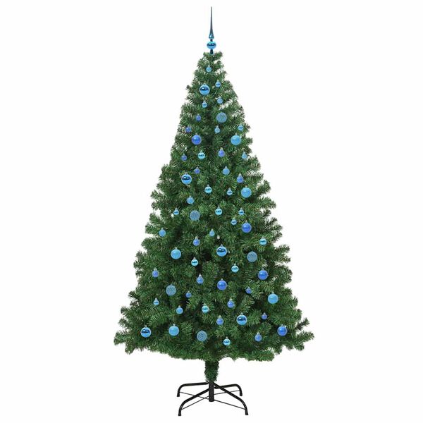 vidaXL Kunstig juletre med 300 LED gr&oslash;nn 240 cm PVC og St&aring;l og Plast