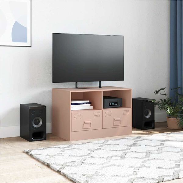 vidaXL TV-benk rosa 67x39x44 cm st&aring;l