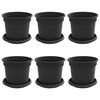 vidaXL Plantepotter 6 pcs Svart &Oslash; 15 x 12 cm Plast