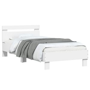 vidaXL Sengestamme med hodegatt Hvit 80 x 200 cm Konstruert tre