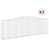 vidaXL Gabionkurver buede 7 stk 400x30x120/140 cm galvanisert jern