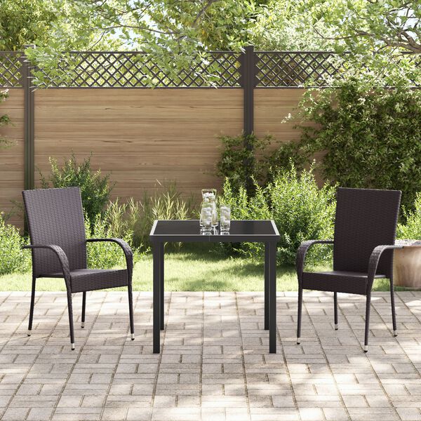vidaXL Hage Spisegruppe 5 pcs Brun Poly rattan