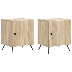 vidaXL Nattbordskap 2 pcs Sonoma eik 43 x 34,5 x 50 cm Konstruert tre