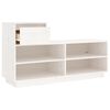 vidaXL Skohylle hvit 110x34x61 cm heltre furu