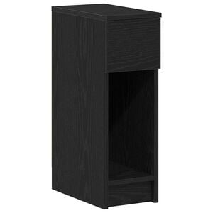vidaXL Nattbord med skuff svart eik 20x36x60 cm
