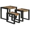 vidaXL Nesting Bord 3 stk. Brun og svart 50 x 40 x 45 cm