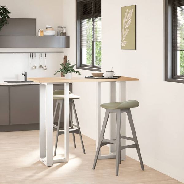 vidaXL Barbordben T-formet 2 stk hvit 40x35x(110-111) cm st&aring;l