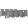 vidaXL Hage Spisegruppe 9 pcs Hvit Polt rattan