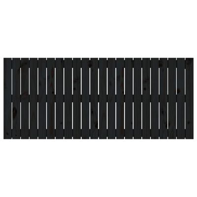 vidaXL Veggmontert sengegavl svart 140x3x60 cm heltre furu