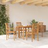 vidaXL Hage Spisegruppe 5 pcs Brun Heltre teak