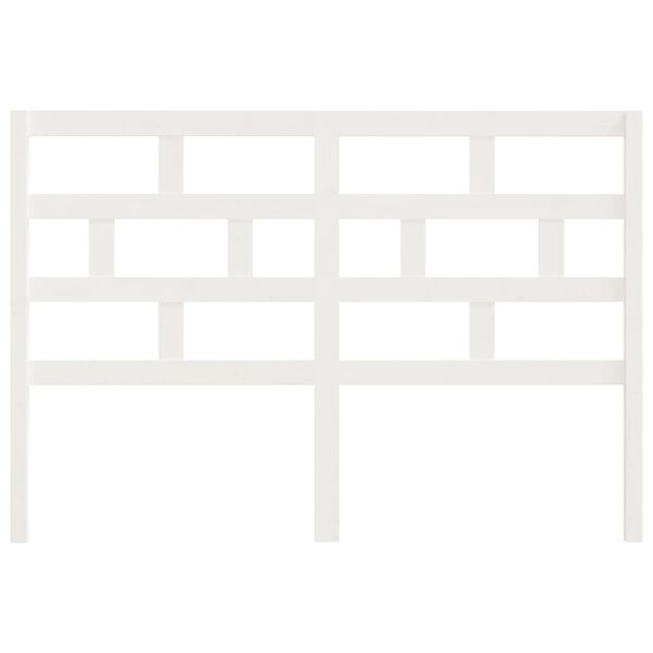 vidaXL Sengegavl hvit 126x4x100 cm heltre furu