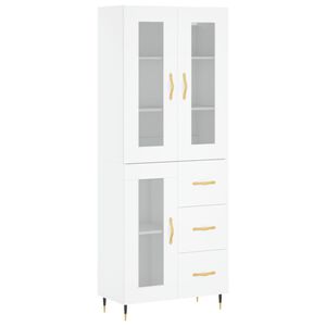 vidaXL Highboard hvit 69,5x34x180 cm konstruert tre